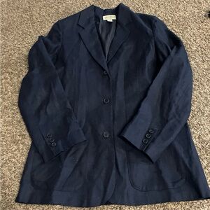 Eddie Bauer 100% linen blazer men’s medium navy blue